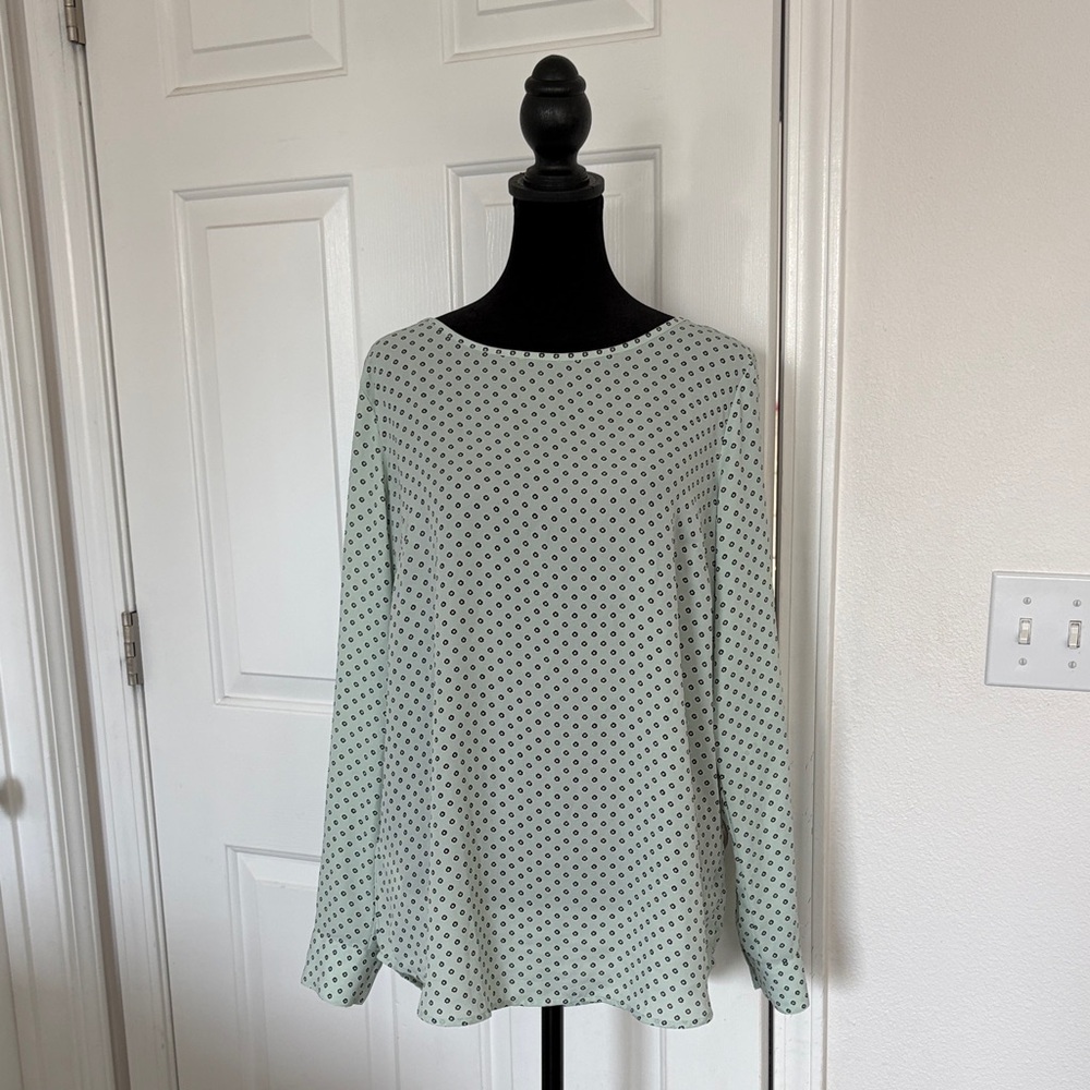Ann Taylor Factory Mint Floral Blouse